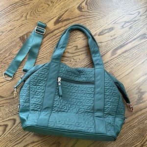 Calia green quilted tote with shoulder strap